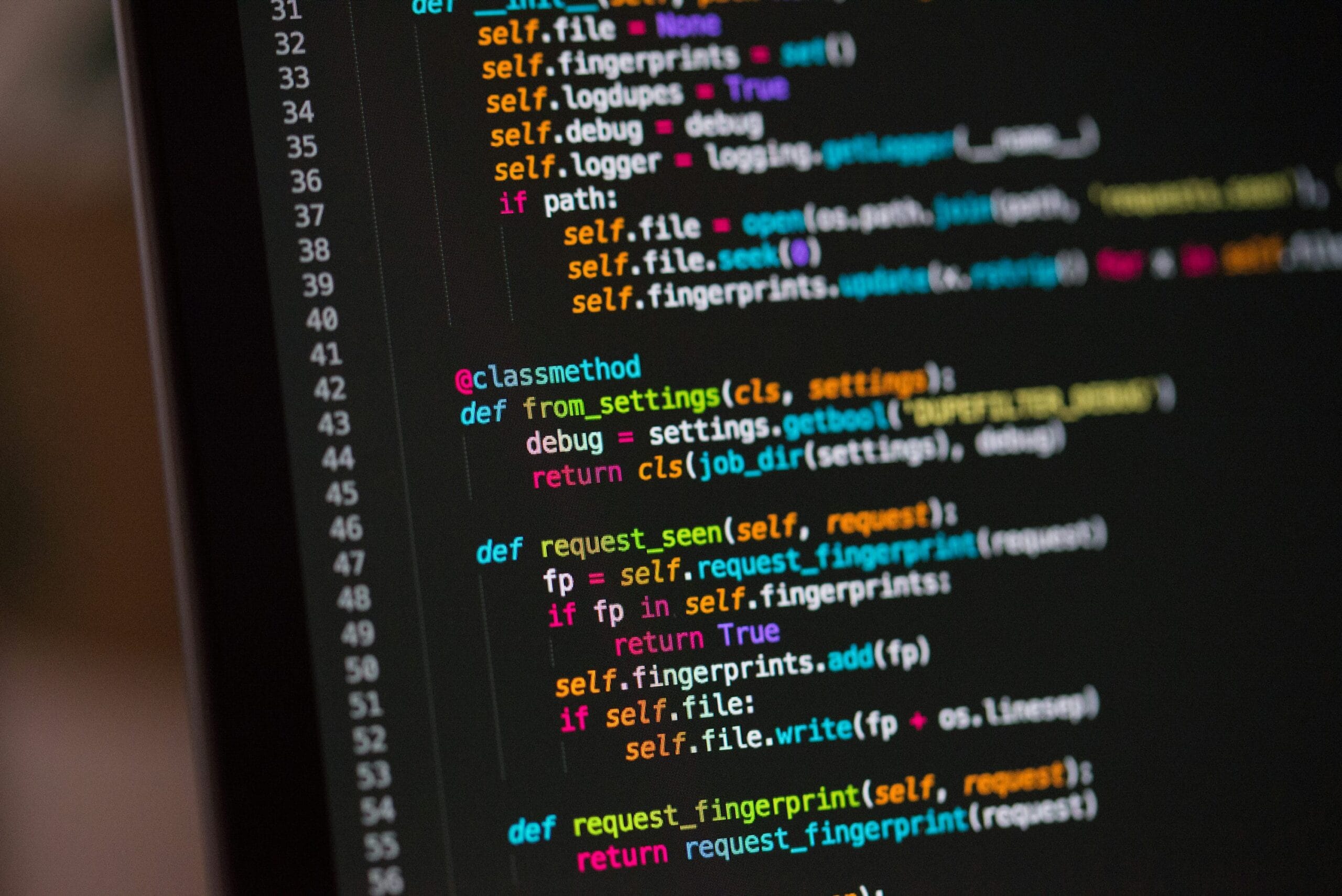 computer code on screen